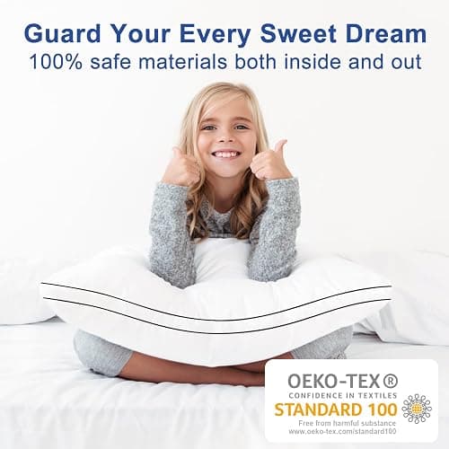 Premium Pillows Queen Size Set of 2, Fluffy and Supportive 7D Down Alternative Bed Pillows, Luxury Soft Hotel Quality Gusseted Pillow for Side Back Stomach Sleepers, Relief Neck Head and Shoulder Pain thumbnail 5