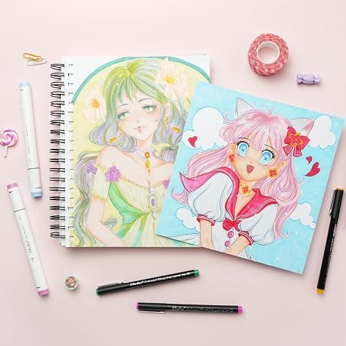 Ohuhu Colored Fineliner Drawing Pens: 18 Packs Fineliners 11 Colored Pens & 7 Assorted Point Sizes Black Micro Pen Waterproof for Drawing Sketching Anime Manga Artists Beginners - Hana Highway thumbnail 9