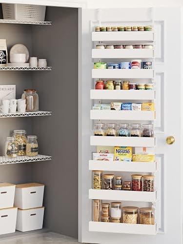 NQW Over The Door Pantry Organizer, 9-Tier Pantry Organization and Storage, Hanging Door Spice Rack Shelves, Home & Kitchen Organization, Laundry & Bathroom Essentials, White - Image 1