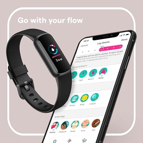 Fitbit Luxe Fitness and Wellness Tracker with Stress Management, Sleep Tracking and 24/7 Heart Rate, Black/graphite, One Size (S and L Bands Included) - Black/Graphite thumbnail 5