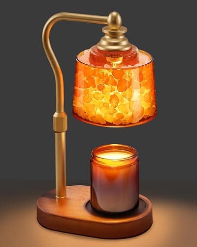 ZAXLZMHSD 3-in-1 Candle Warmer Lamp with Timer Dimmable, Himalayan Salt Lamp & Passive Diffuser, Gifts for Women, House Warming Gifts, Wax Melt Warmer for Jar Candles - Image 1