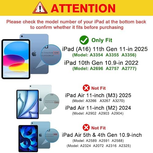 ProCase for iPad A16 11th/10th Generation Case with Pencil Holder -CloudWht | 11 Inch 2025/10.9 Inch 2022, a16 iPad Case 11 10 Gen Cover with Pen Holer, Hybrid Soft TPU Back, Touch ID, Auto Wake/Sleep thumbnail 2
