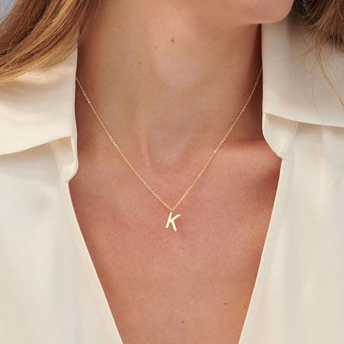 HANLI Initial Necklaces for Women - 14k Gold Plated Dainty Letter Necklace Alphabet A-Z Necklace Personalized Monogram Name Necklaces for Women Jewelry Gifts for Her thumbnail 5