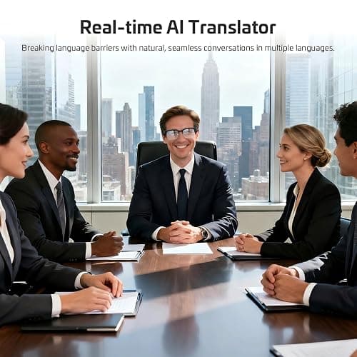 AI Smart Glasses for Men Women,8MP 4K HD Camera Glasses,Supports AI Voice Control/Photo/Video/Audio Recording,Bluetooth Camera Glasses with 133 Translations,IP67 Waterproof for Business & Outdoor thumbnail 5