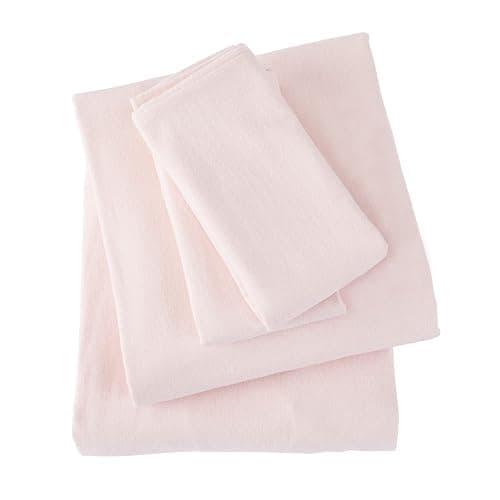 Market & Place 100% Turkish Cotton Flannel Sheet Set | 4 Piece Deep Pocket Solid Cozy Winter Bed Sheets | Double Brushed for Extra Softness & Comfort | Chalet Collection (Full, Blush Pink) thumbnail 6