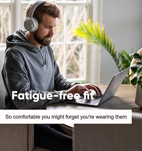 WYZE Noise Cancelling Headphones, Over The Ear Headphones with Active Noise Cancellation, High-Fidelity Sound, Transparency Mode, Alexa Built-in, White thumbnail 5
