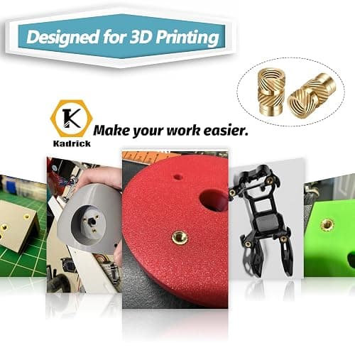 Kadrick 520Pcs M2 M3 M4 M5 Threaded Inserts Assortment Kit for 3D Printing Components, Metric Brass Knurled Nuts, Insert by Heat into Plastic Parts thumbnail 6