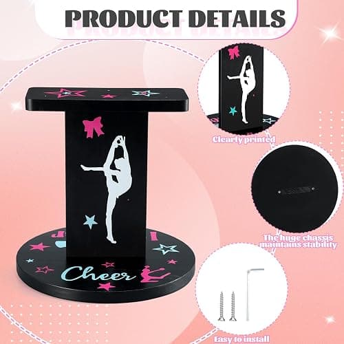 Weysat 12.2 x 13.2 Inch Wooden Cheer Flyer Stand Cheerleading Balance Trainers for Adult Core Strength, Stunt Flexibility & Coordination Training Equipment thumbnail 2