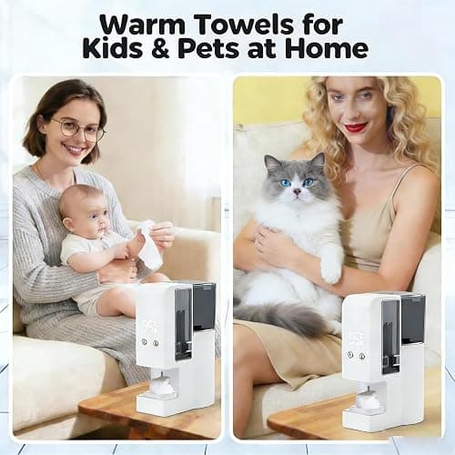 5s Fast Hot Towel Dispenser, 55°C (131°F) Constant Temp, 500ml Tank, Auto-Dry & Safe, Portable for Spa, Facial, Bathroom & Home (Hot Towel Heater with 2 Rolls of Towels) thumbnail 7