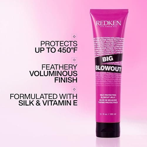 Redken Big Blowout Heat Protectant Gel - Provides All-Over Volume & Movement, Hair Shine & Frizz Control, Blowdry Gel For All Hair Types thumbnail 2