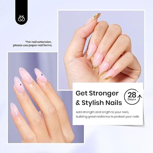 Beetles 3Pcs 15ml Builder Nails Gel with No Wipe Top Coat and Base Coat Set, Nail Extension Strengthening Nail for UV LED Lamp, Soak Off Gel Nail Polish for Nail Art thumbnail 6