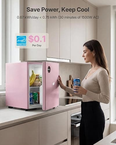 Upstreman 1.5 Cu.Ft All-Refrigerator Mini Fridge, Pink-CR16 | Dorm Fridge with 7-Level Thermostat, ENERGY STAR Certified, Reversible Door, Small Refrigerator for Office, Classroom thumbnail 4