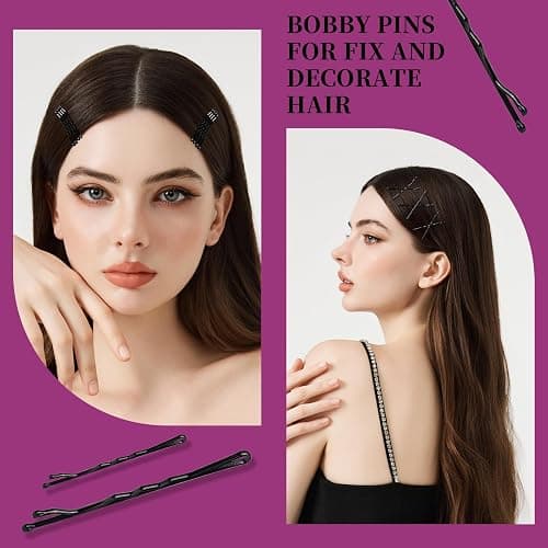 Teenitor Black Bobby Pins Hair Pins Hair Net Kit, Bobby Pins for Women U Shaped Pins for Buns, Hair Nets and Spiral Hair Pins, Hair Ties and Hair Styling Tools for Girls Dance Ballet Competition thumbnail 5