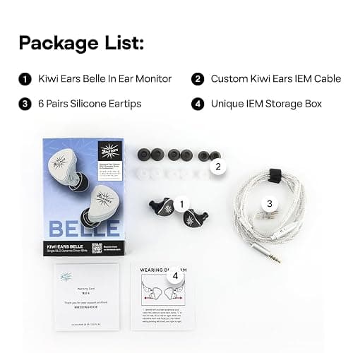 Linsoul Kiwi Ears Belle 10mm DLC Dynamic Driver in-Ear Monitor, HiFi Wired Earbuds with Dual Silver-Plated Cables, Professional IEM for Stage Performance/Gaming/Music Production (Without MIC, Silver) thumbnail 9