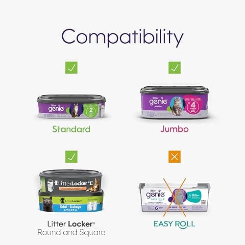 Litter Genie Refill Bags | Stand alone Genuine Film 6 pk | Compatible with Litter Genie Standard and Jumbo refills | Ultimate Odour Control Cat Litter Bags | Up to 12 months of supply for one cat thumbnail 6