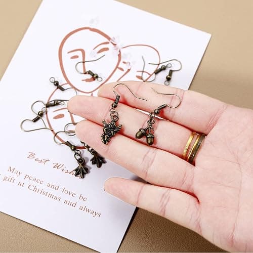 600Pcs Hypoallergenic Earring Hooks, Antique Bronze Earring Making Kit, Supplies with Earring Backs and Jump Rings for Jewelry Making (Bronze) thumbnail 5