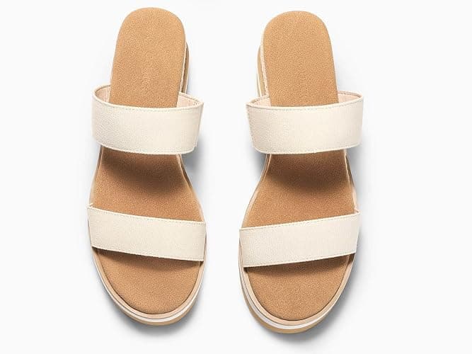 Coutgo Womens Platform Sandals Espadrille Wedge Heels Comfortable Slip on Slides Open Toe Summer Beach Shoes thumbnail 6