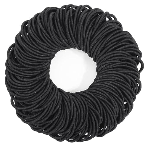 Anezus 200 Pcs Hair Ties for Women Girls Hair Elastics Hair Bands Ponytail Holders Hair Rubber Bands for Thick Straight Curly Hair (Black) - Image 1