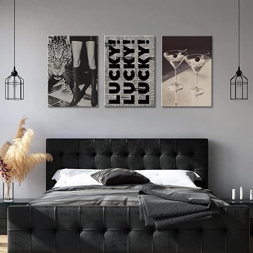 Trendy Leopard Canvas Wall Art Fashion Cheetah Lucky Martini Wall Decor Pictures Funky Vintage Preppy Luxury Aesthetic Posters Prints for Girly Bedroom Apartment Dorm Decoration 12x16in thumbnail 4
