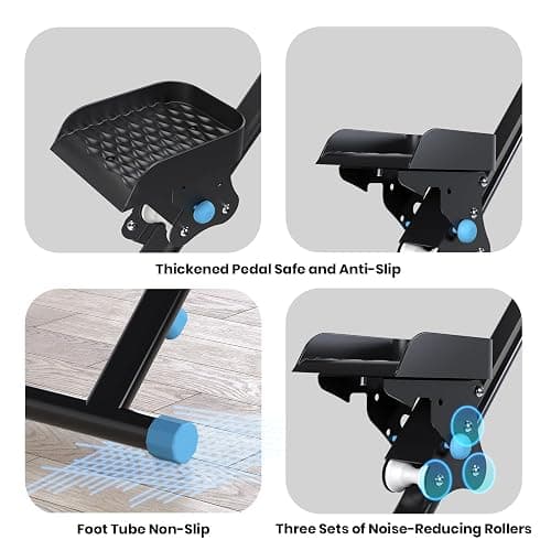Mdeam Stair Stepper for Home, Vertical Stepper with Extended Step Area, Folding Stair Climber with Grab Bar for Full Body Workout, Fitness Equipment for Home Office (Black) thumbnail 4