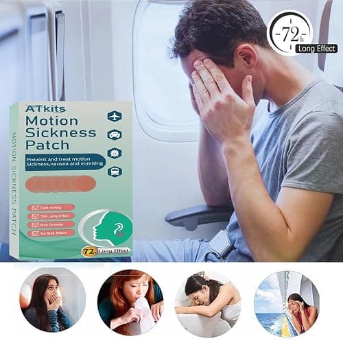 Motion Sickness Patches, 40 Count Sea Sickness Patch for Cruise,Nausea Patches, No Side Effects for Car and Boat Rides, Ships, Cruise and Airplane & Other Forms of Transport thumbnail 3