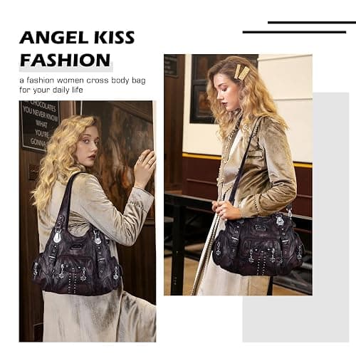 Angel Kiss Purses for Women Soft PU Leather Large Hobo Bags for Women Shoulder Bag thumbnail 7