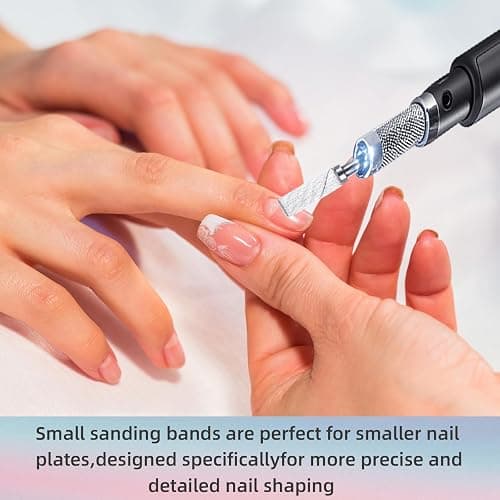 100 Pcs (180 Grit White) Small Sanding Bands Nail Drill Bit,Nail Drill Bits,Extreme Fine Grit Mini Sanding Band,Nail Bits,Upgrade 3.1mm Mandrel Bits,Professional Nail Drill Bit for Acrylic Nails thumbnail 2