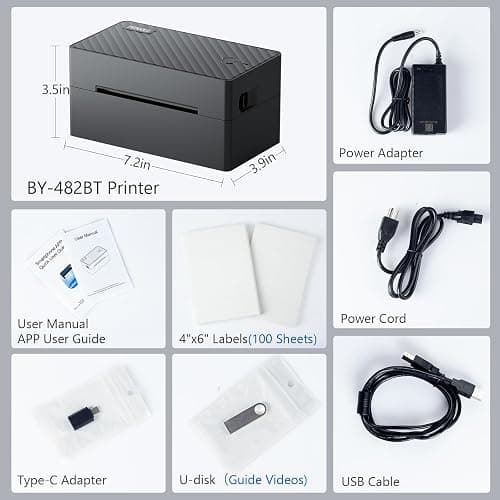 PEDOOLO Label Printer, 4x6 Shipping Label Thermal Printer for Packages, Bluetooth Conection and Compatible with Android. iPhone.Windows, Mac, Chromebook, Amazon, Ebay, UPS.USPS, FedEx, Shopify thumbnail 6