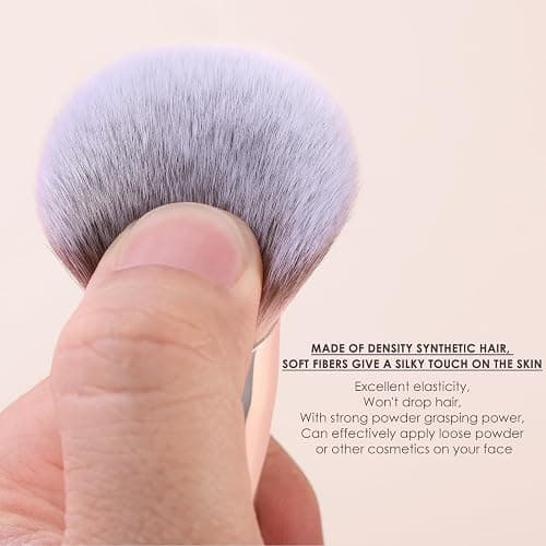 KINGMAS Foundation Brush, Dual Ended Makeup Brush for Foundation and Contour Blending Liquid Powder, Concealer Cream Cosmetics Blush, Cruelty Free Vegan & Easy (Pink) thumbnail 4