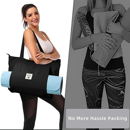 WLLWOO WLLWOO Yoga Bags for Women with Yoga Mats Bags Carrier Carryall Canvas Tote for Pilates Shoulder for Travel Office Beach Workout thumbnail 6