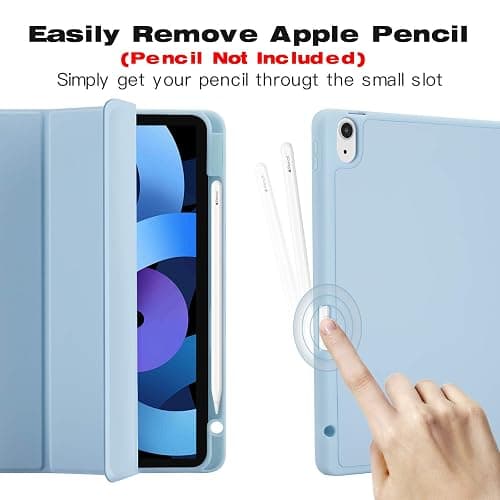 Hülle für iPad Air 7 11 Zoll 2025 M3/Air 6 2024 M2/Air 5/4 2022 2020 10,9 Zoll mit Stifthalter, Magnet-Trifold Hülle mit iPencil 2. Gen Aufladen, Auto Schlafen/Wachen, Leichter TPU Schutz, Hellblau thumbnail 3