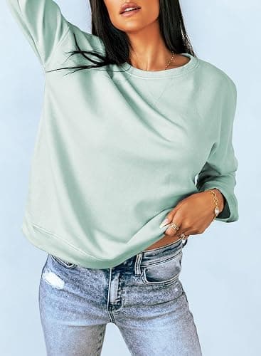 Dokotoo Women's Casual Crew Neck Sweatshirt Loose Soft Long Sleeve Pullover Tops thumbnail 4