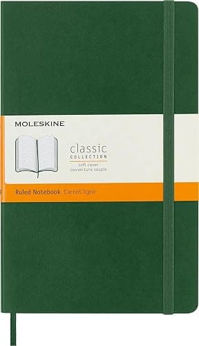 Moleskine Classic Notebook, Soft Cover, Large (5" x 8.25") Ruled/Lined, Myrtle Green, 192 Pages - Image 1