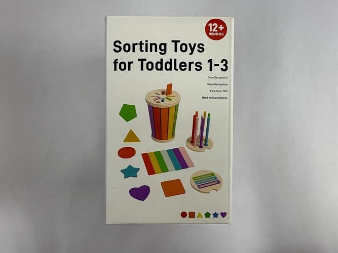 3 in 1 Wooden Shape Color Sorting Toddler Travel Toy 12 to 36 Months, Educational Sensory Learning Toys, Holiday Birthday Gifts for Kids (Original) thumbnail 9