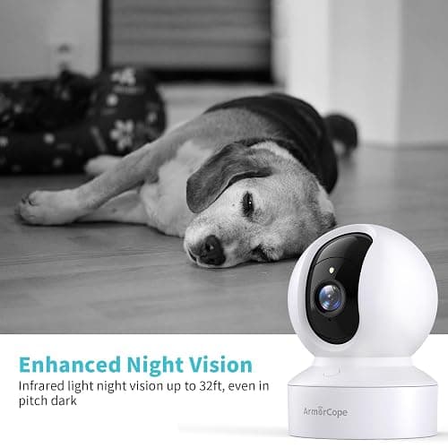 Armorcope Pet Camera, 2K HD Dog Camera with Phone APP, 360° Pan/Tilt View Puppy Cam, One Click Call for Baby Monitor, MagivPix Night Vision,Motion Tracking Alarm with Cloud/Local SD -2 Pack thumbnail 5