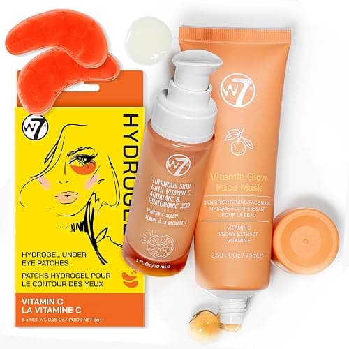 W7 Vitamin C Booster Set – Brightening Skincare Essentials for Glowing, Energized Skin – Includes Luminous Serum, Vitamin C Face Mask & Under Eye Gel Patches (5 Pairs) - Image 1