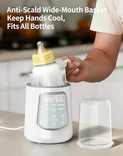 12 in 1 Fast Baby Bottle Warmer with Even Heating No Hot Spots, Night Mode, Sterili-zing, Constant Temp Milk Warmer for Breastmilk & Formula, Fits All Bottles Grey thumbnail 6