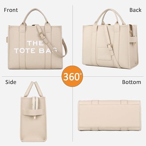 Tote Bags for Women - Personalized Canvas Tote Bags with Zipper Mini Top-Handle Crossbody Tote Bag Handbag for Travel Work thumbnail 6