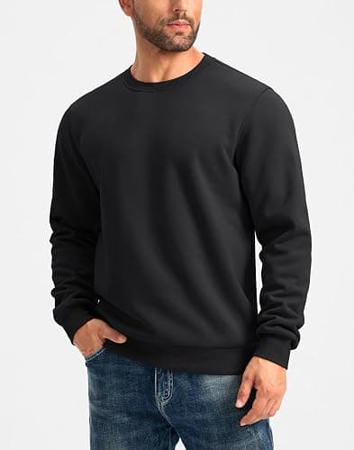 G Gradual Sherpa Lined Sweatshirts for Men Fleece Crewneck Sweatshirt Pullover Warm Shirts for Winter thumbnail 3