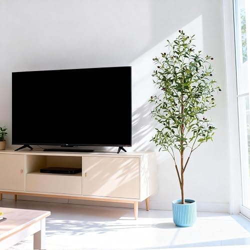 CyanZen 6FT Artificial Olive Tree Indoor, Tall Faux Olive Tree with Pot&Basket, Large Fake Olive Tree with Realistic 1080 Silk Leaves and 60 Fruits for Living Room Home Office Decor. thumbnail 3