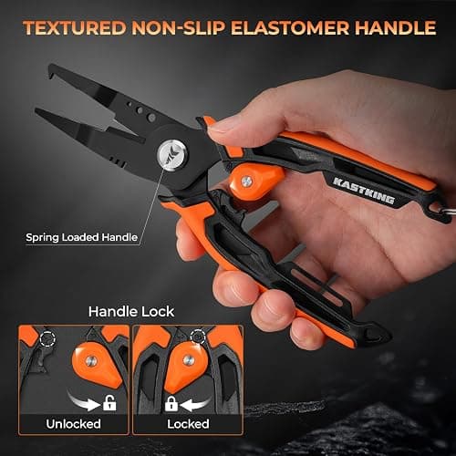 KastKing AeroVice 7.5” Fishing Pliers, 420 Stainless Steel, Uni-Body Construction, Lightweight & Corrosion-Resistant, Multi-Function Jaws, Braid Cutters, Sheath, Lanyard & Carabiner thumbnail 6