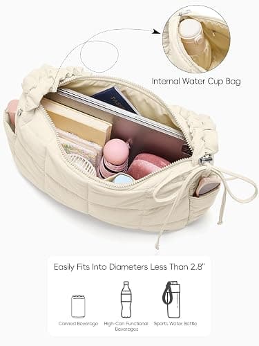 WESTBRONCO Medium Puffer Crossbody Bags for Women Nylon Shoulder Bag Quilted Hobo Bag Women's Handbags with Adjustable Strap thumbnail 6