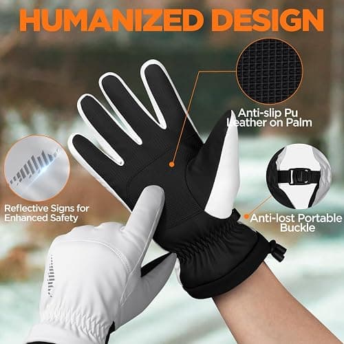 rivmount Winter Waterproof Ski Snow Warm Gloves for Women Men, Windproof Cold Weather Thermal with Touchscreen Fingers, for Running Driving Cycling Hiking Biking Outdoor Sports Daily Work thumbnail 5