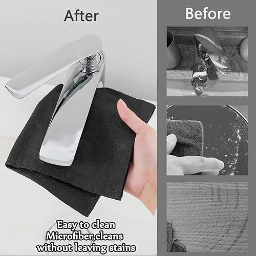 XANGNIER Thickened Magic Cleaning Cloth,8 Pcs Lint Free Cloth,Reusable Microfiber Cleaning Rag for Windows,Mirror,Glass,Car,Gray thumbnail 5