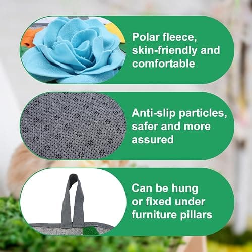 Andiker Rabbit Foraging Mat, 11.8Inch Anti-Slip Rabbit Snuffle Mat with Hanging Rope, Colorful Bunny Snuffle Pad for Chinchillas, Birds, Puppy, Guinea Pig, Snuffle Training (B) thumbnail 2