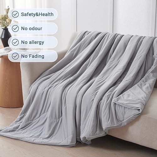 PENGZHU TECHNOLOGY Cooling Blanket Comforter Queen Size, Cooling Blankets for Hot Sleepers and Night Sweats, The Cold Blanket for Queen Size Bed, White Summer Blanket Breathable Soft. thumbnail 6