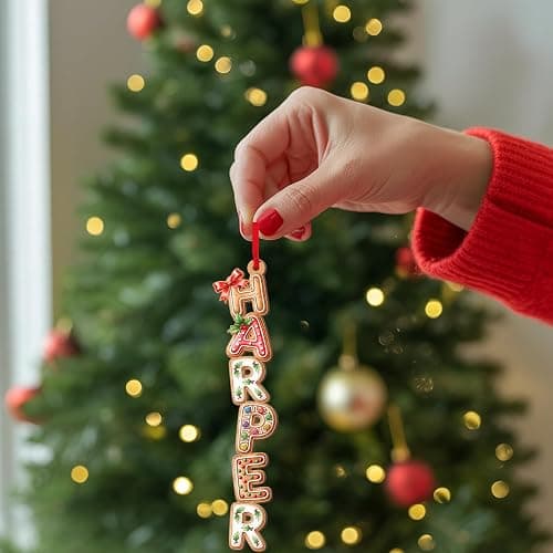 Famitrendz Custom Gingerbread Alphabet Ornament 2025, Personalized Kids Name Christmas Ornament, Cute Cookie Letter Decoration, Family Holiday Keepsake Gift for Children and Loved Ones thumbnail 4