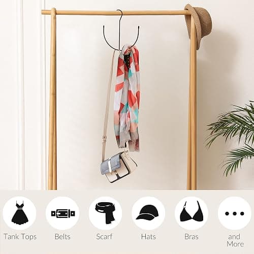 ZEDODIER Belt Hanger for Closet, Belt Organizer, Multiple Belts Storage | Smile Shape Metal Belt Rack, Hanging Belt Holder for Closet Organizers and Storage, Space Saving, No Installation, Black thumbnail 6
