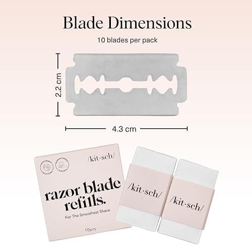 Kitsch Double Edge Safety Razors for Men and Women Blades Refills – Safety Razor Blades for Smooth and Comfortable Shave, Stainless Steel Razor Refills, Sustainable Shaving Blades - 10 Count thumbnail 5