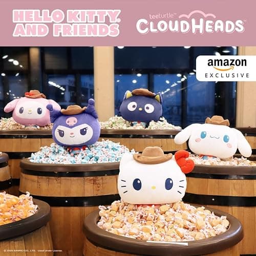 TeeTurtle Cowgirl Hello Kitty 8" Cloudheads Plushie - Amazon Exclusive Hello Kitty and Friends Western Collection - Cute Kawaii Soft Weighted Stuffed Animal thumbnail 7